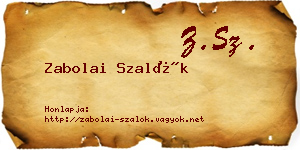 Zabolai Szalók névjegykártya